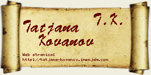 Tatjana Kovanov vizit kartica